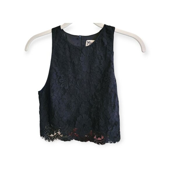 Show Me Your MuMu Sleeveless Lace Crop Top XS - Picture 2 of 8